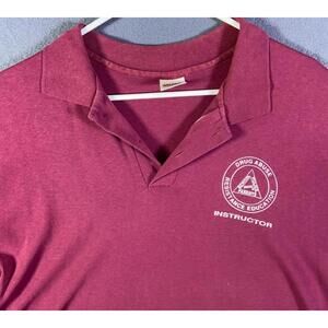 Vintage 90s DARE Polo XL Shirt Resist Drugs And Violence Made In USA Y2K Single
